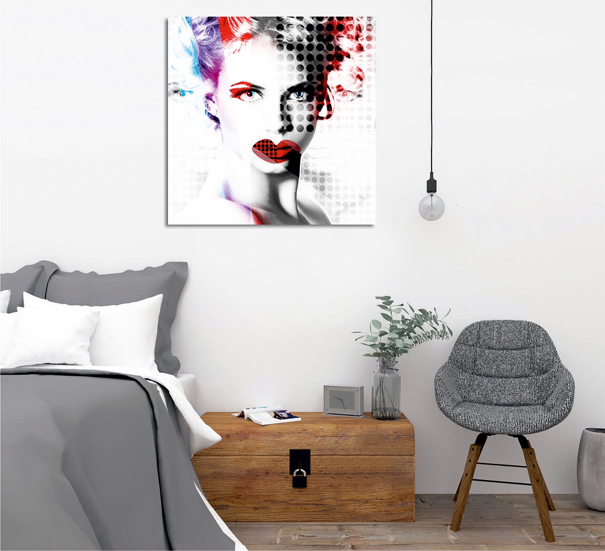 Quadro Decorativo em Tela 45x45cm - Impressão Digital Premium com Moldura de Madeira