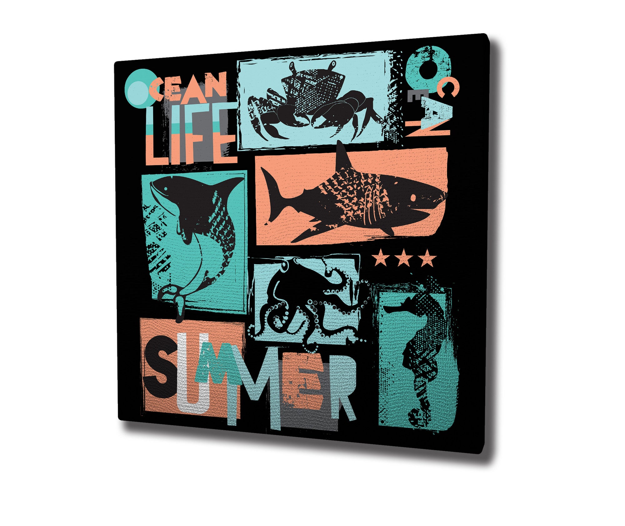 Quadro Decorativo em Tela 45x45cm - Impressão Digital Premium com Moldura de Madeira