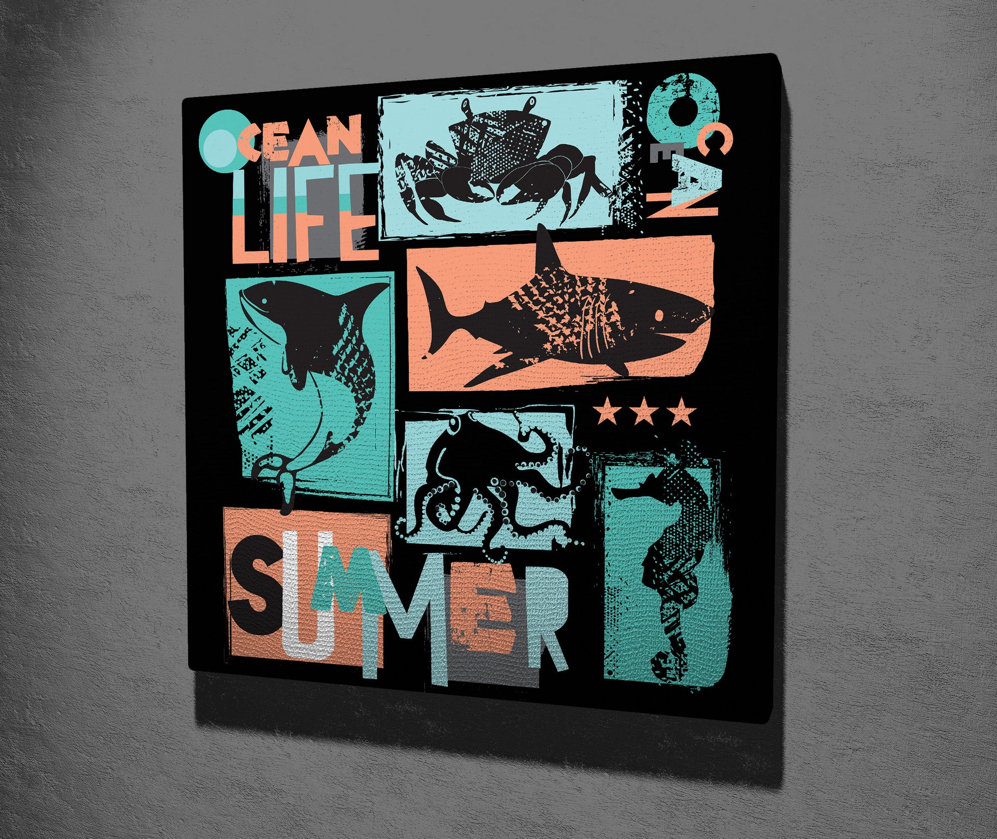 Quadro Decorativo em Tela 45x45cm - Impressão Digital Premium com Moldura de Madeira