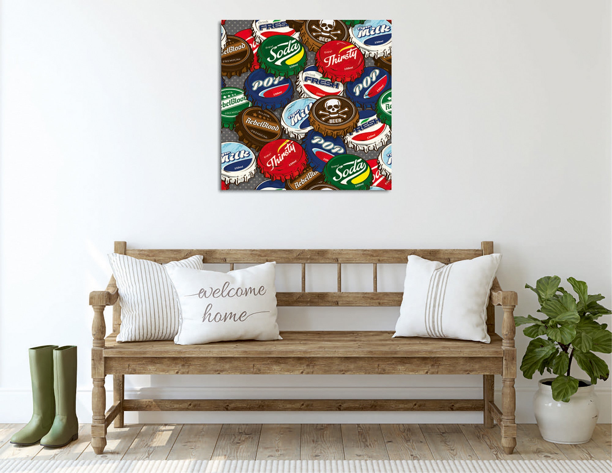 Quadro Decorativo em Tela 45x45cm - Impressão Digital Premium com Moldura de Madeira