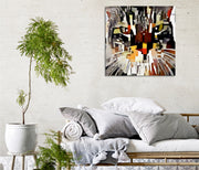 Quadro Decorativo em Tela 45x45cm - Impressão Digital Premium com Moldura de Madeira