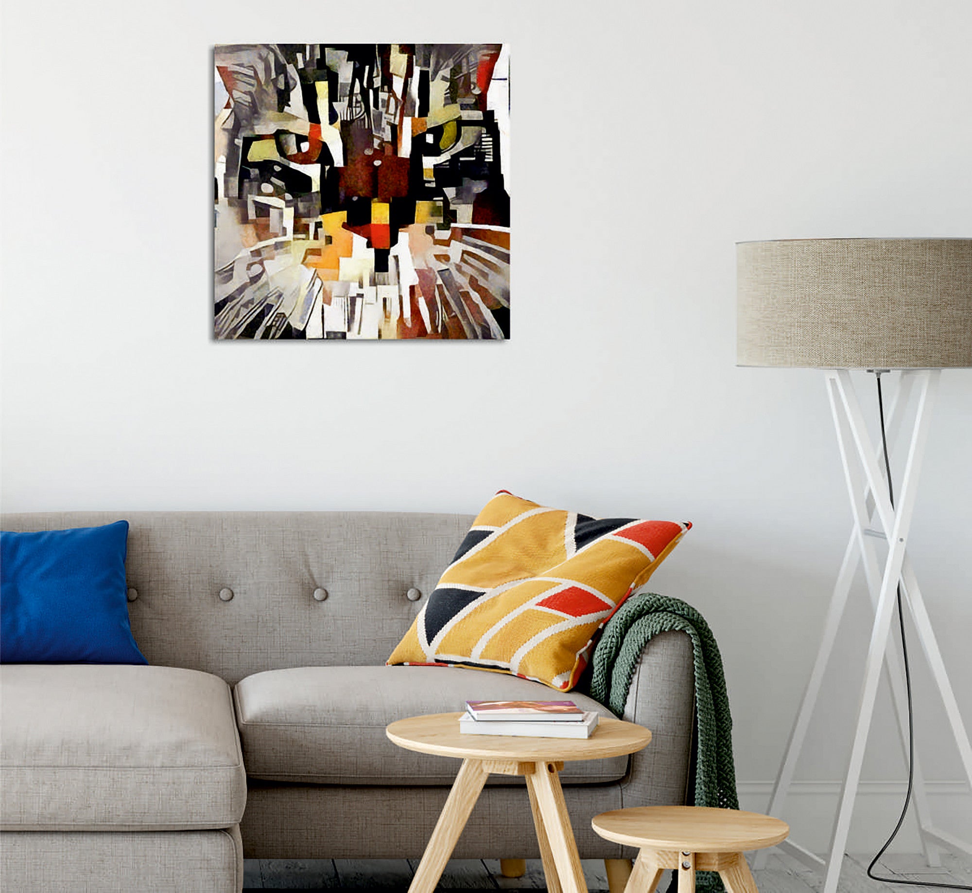 Quadro Decorativo em Tela 45x45cm - Impressão Digital Premium com Moldura de Madeira