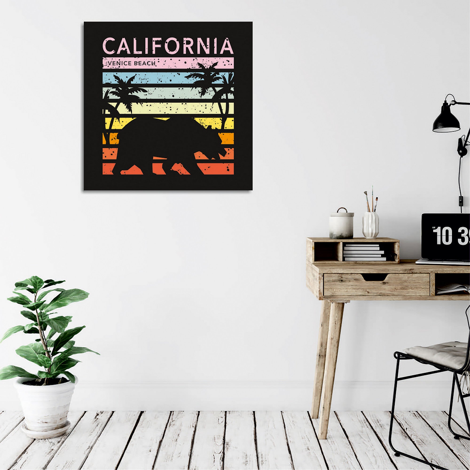 Quadro Decorativo em Tela 45x45cm - Impressão Digital Premium com Moldura de Madeira