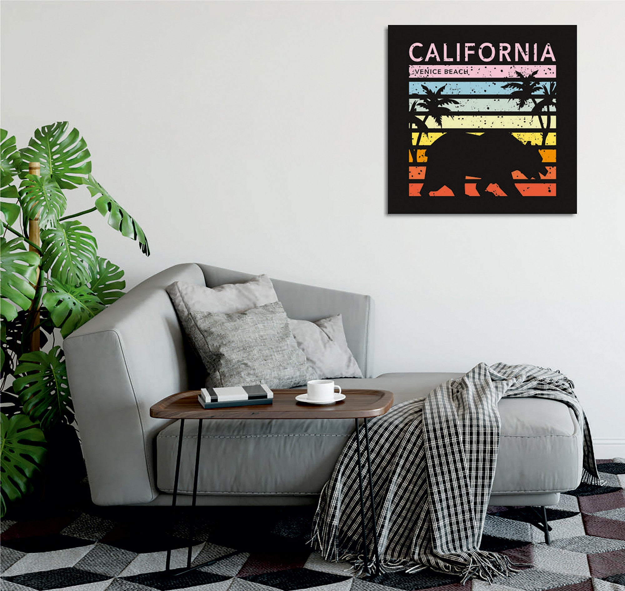 Quadro Decorativo em Tela 45x45cm - Impressão Digital Premium com Moldura de Madeira