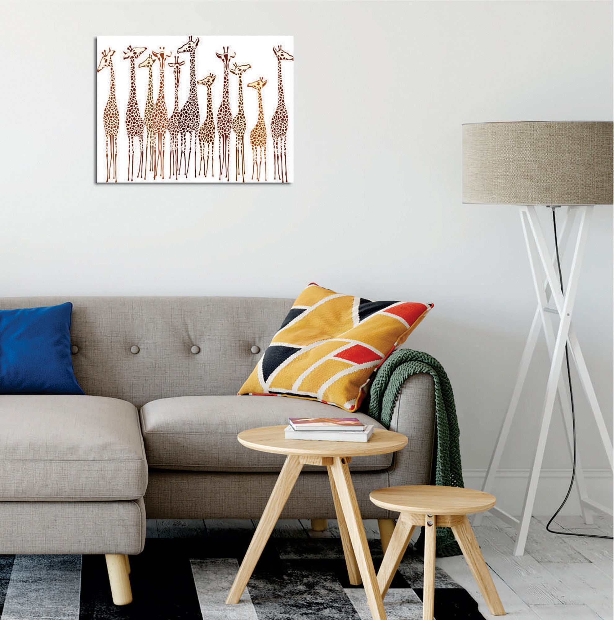 Quadro Decorativo em Tela com Moldura de Madeira - Impressão Digital Multicolor 30x40cm