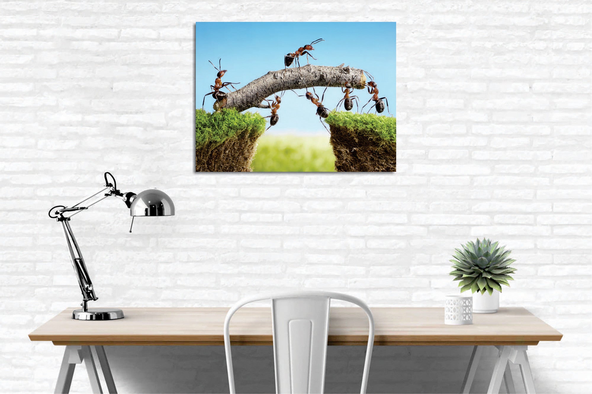 Quadro Decorativo em Tela com Moldura de Madeira - Impressão Digital Multicolor 30x40cm