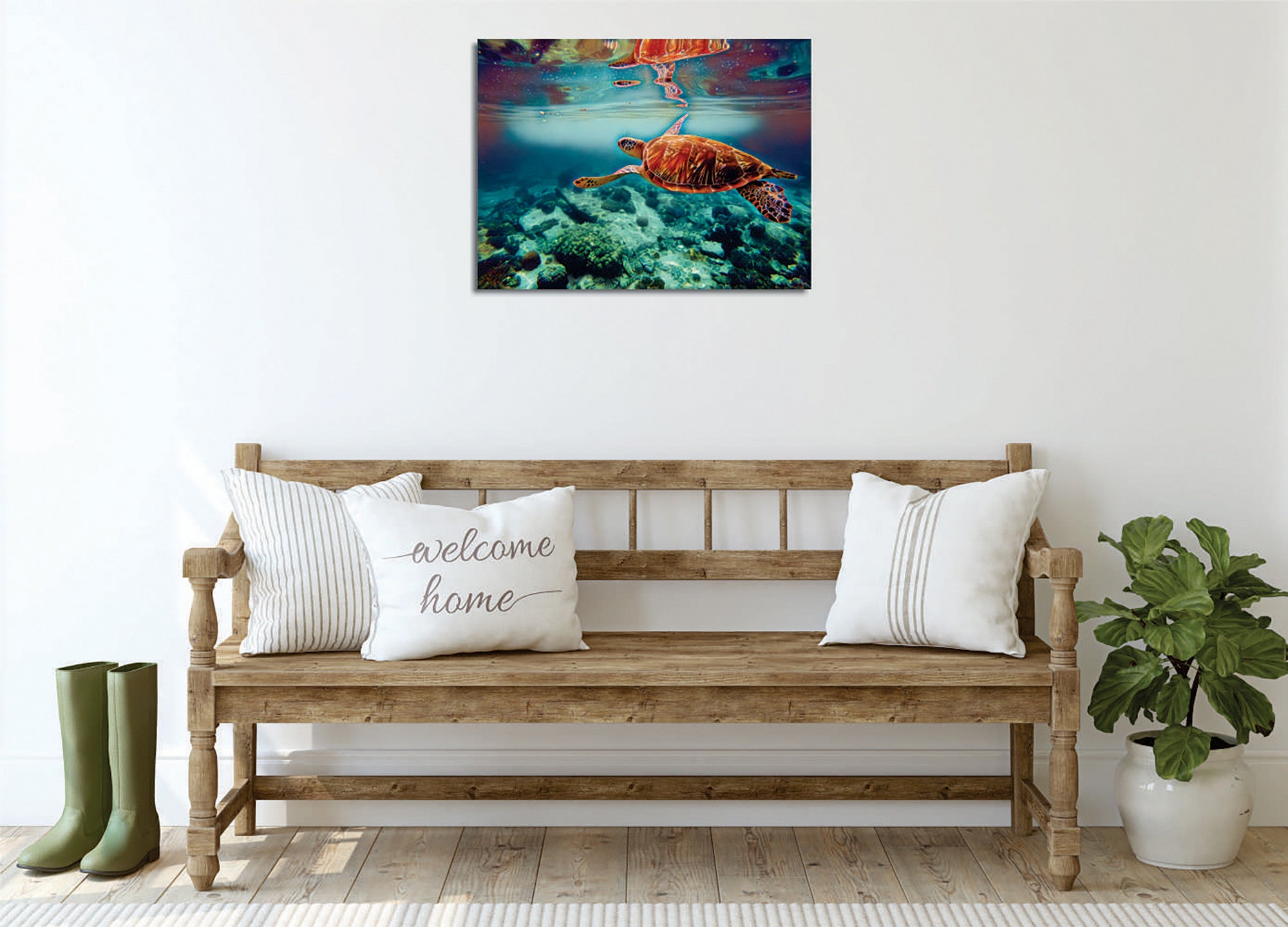 Quadro Decorativo em Tela com Moldura de Madeira - Impressão Digital Multicolor 30x40cm