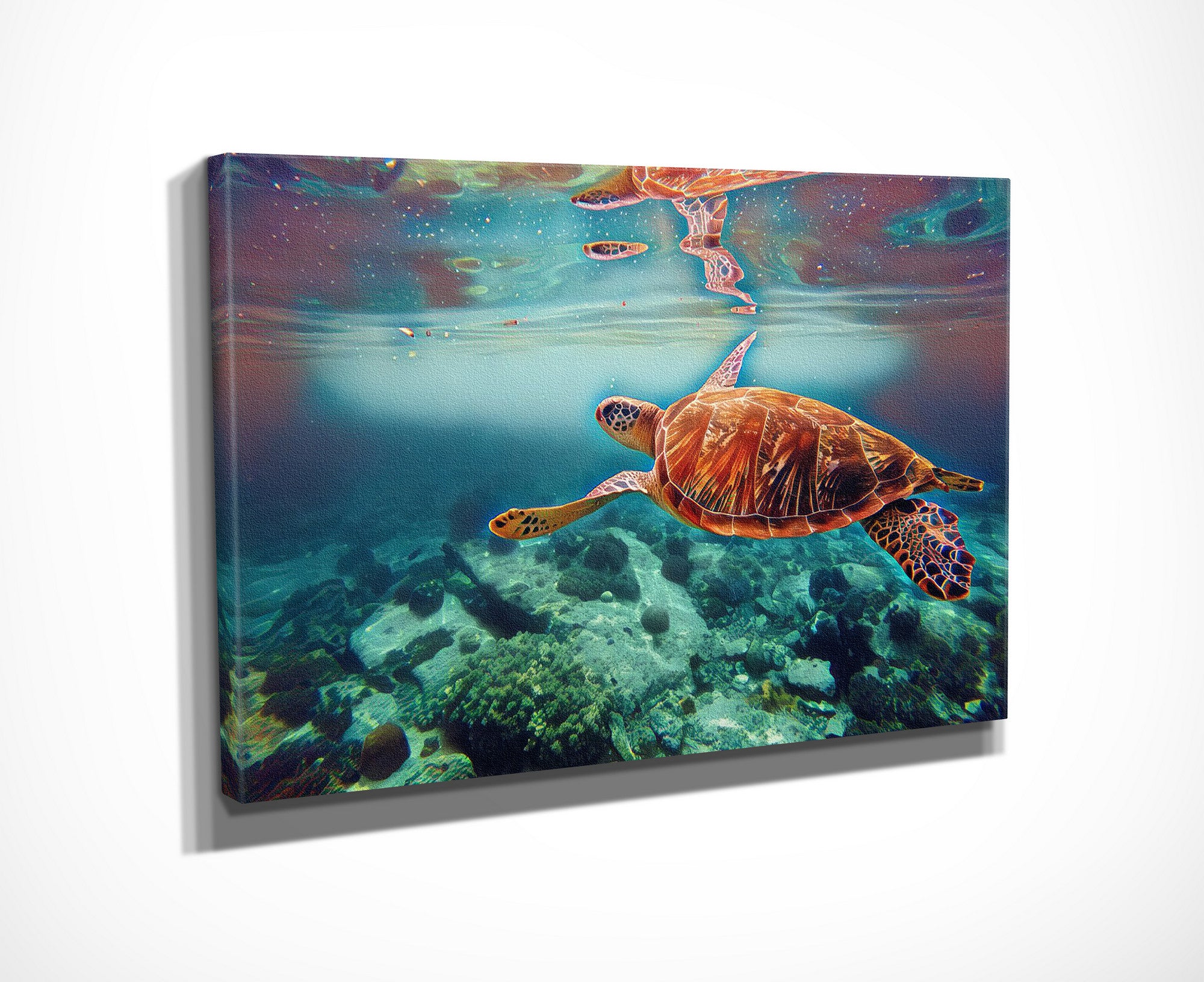Quadro Decorativo em Tela com Moldura de Madeira - Impressão Digital Multicolor 30x40cm