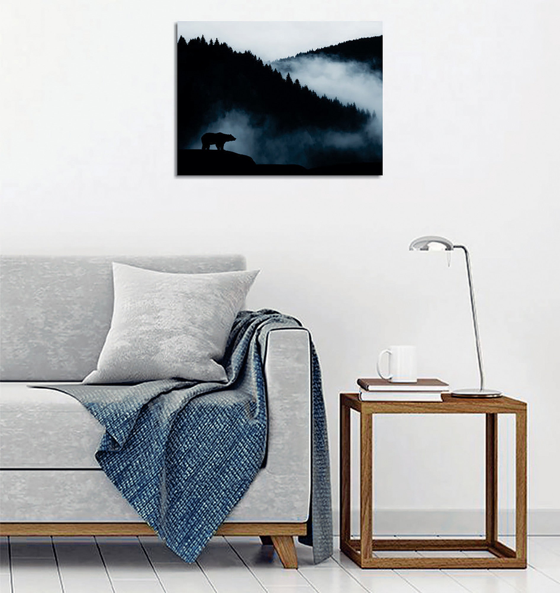 Quadro Decorativo em Tela com Moldura de Madeira - Impressão Digital Multicolor 30x40cm