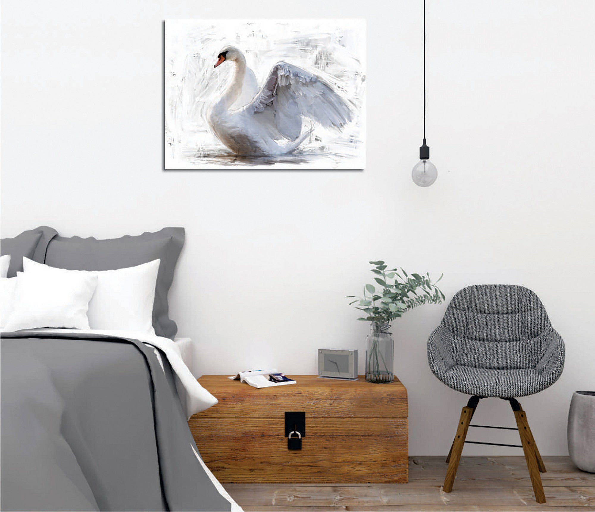 Quadro Decorativo em Tela com Moldura de Madeira - Impressão Digital Multicolor 30x40cm