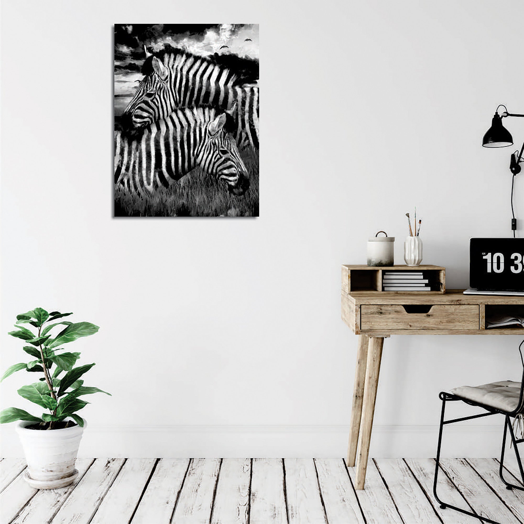 Quadro Decorativo em Tela com Moldura de Madeira - Impressão Digital Multicolor 30x40cm