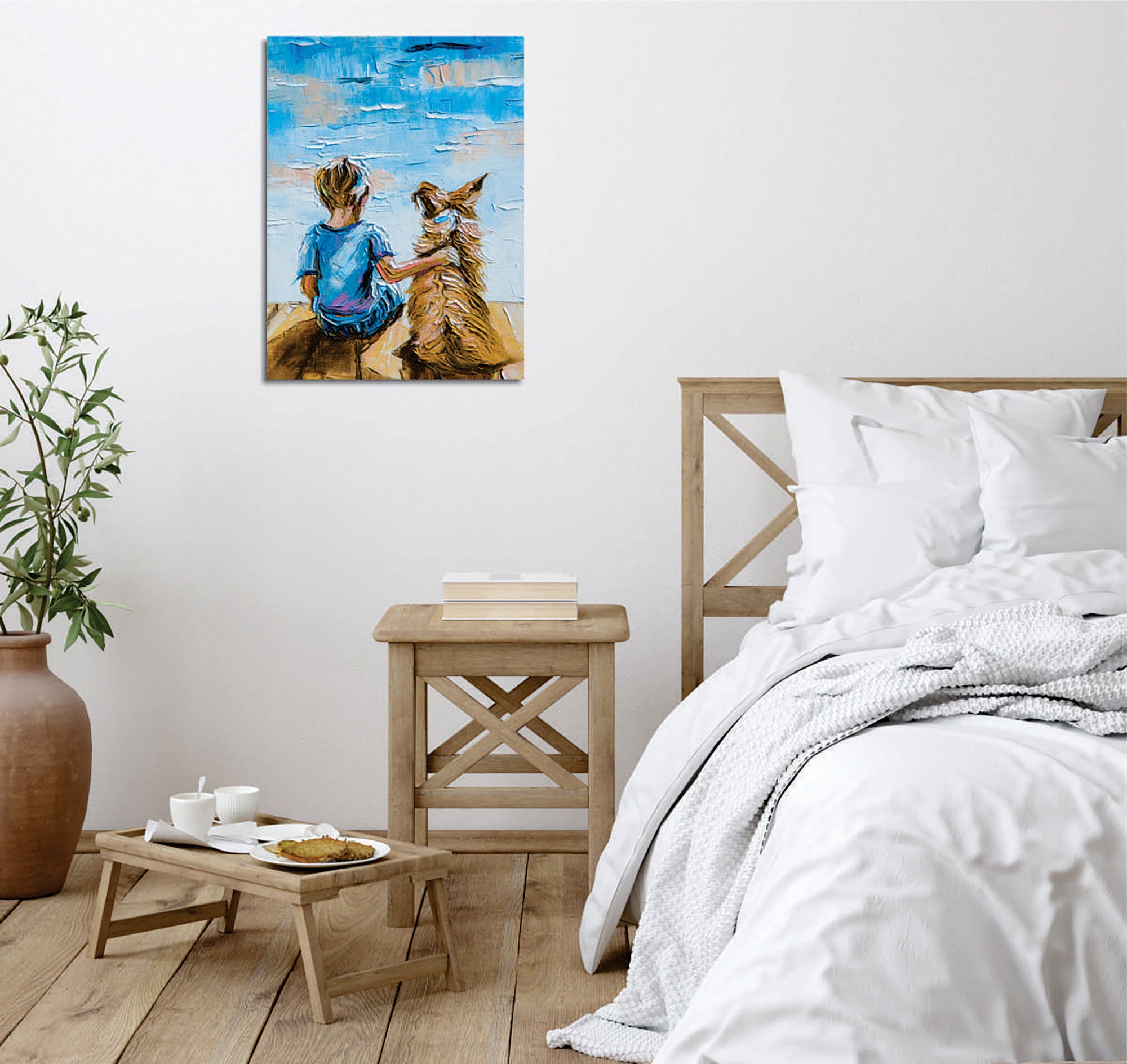 Quadro Decorativo em Tela com Moldura de Madeira - Impressão Digital Multicolor 30x40cm