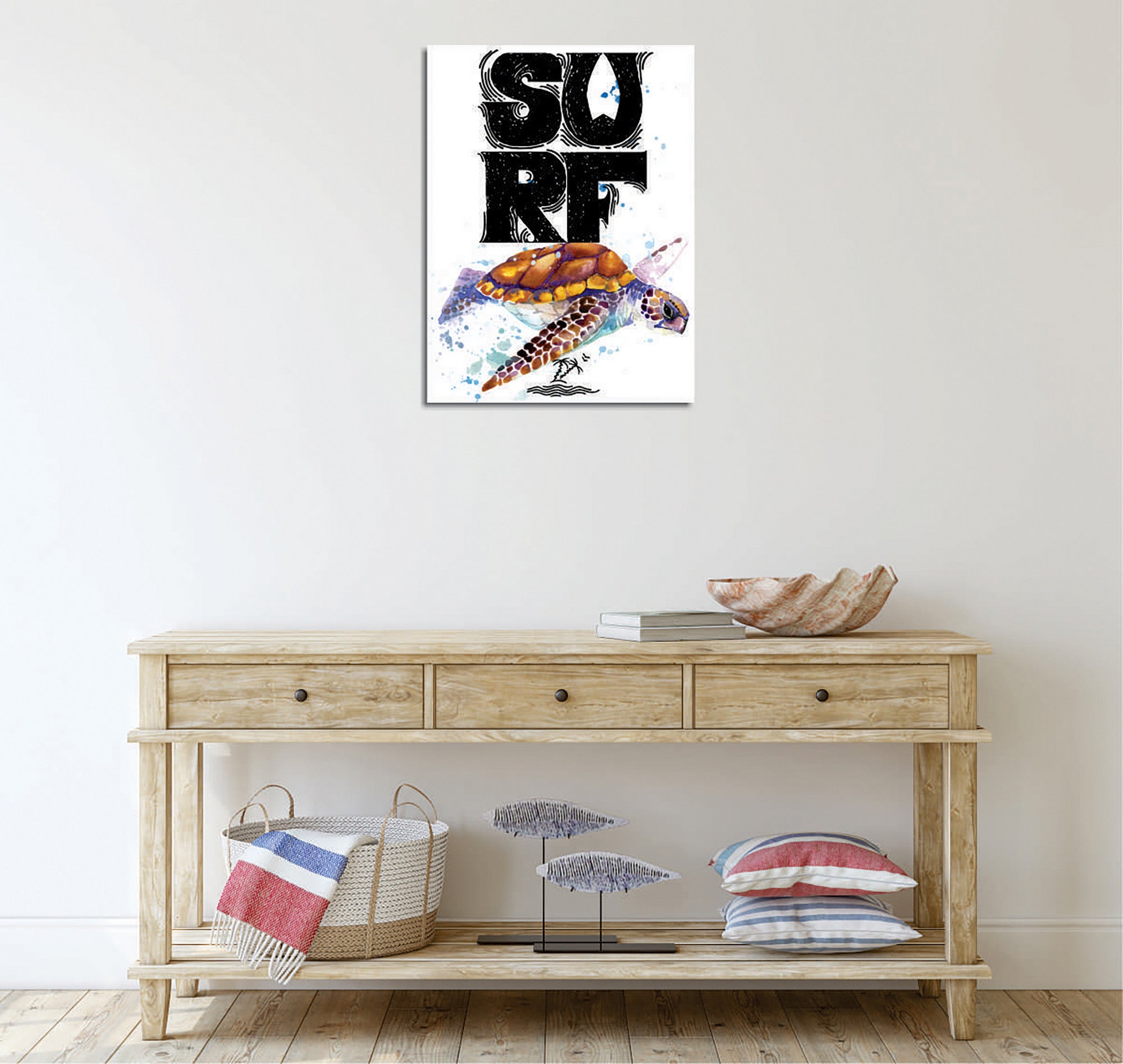 Quadro Decorativo em Tela com Moldura de Madeira - Impressão Digital Multicolor 30x40cm