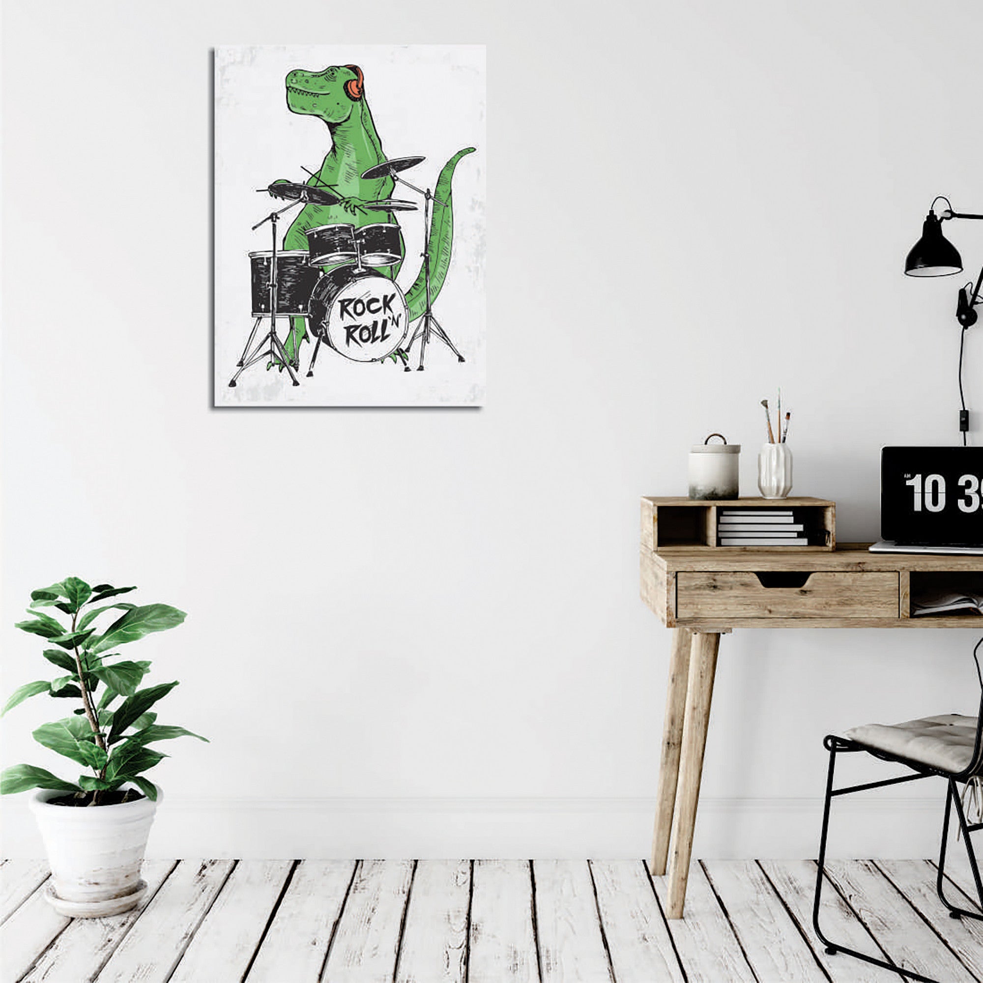 Quadro Decorativo em Tela com Moldura de Madeira - Impressão Digital Multicolor 30x40cm