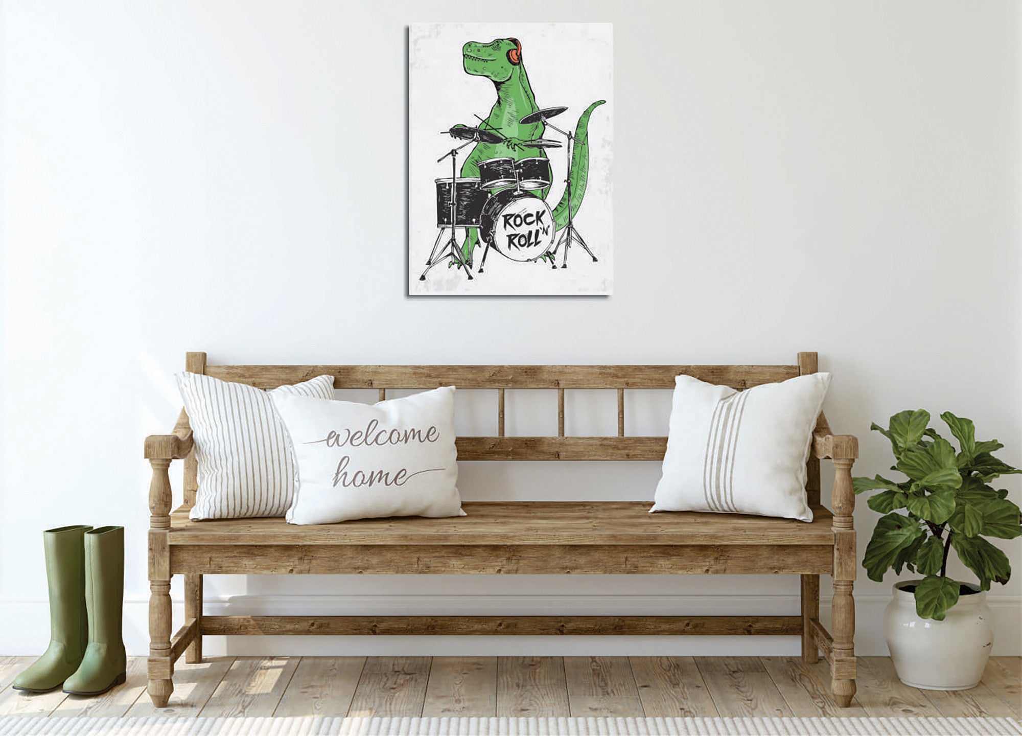 Quadro Decorativo em Tela com Moldura de Madeira - Impressão Digital Multicolor 30x40cm