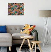Quadro Decorativo em Tela com Moldura de Madeira - Impressão Digital Multicolor 30x40cm