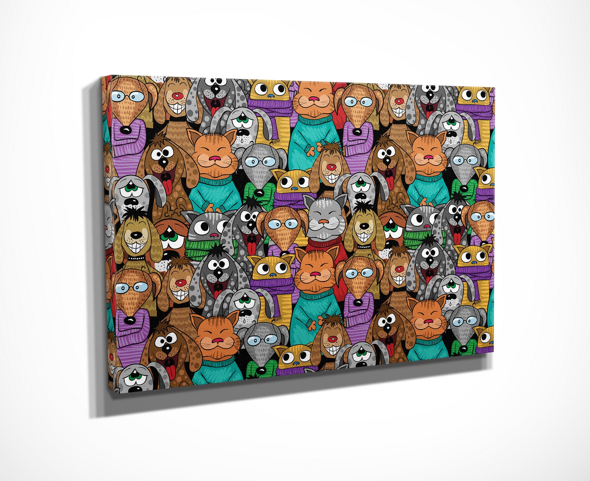 Quadro Decorativo em Tela com Moldura de Madeira - Impressão Digital Multicolor 30x40cm