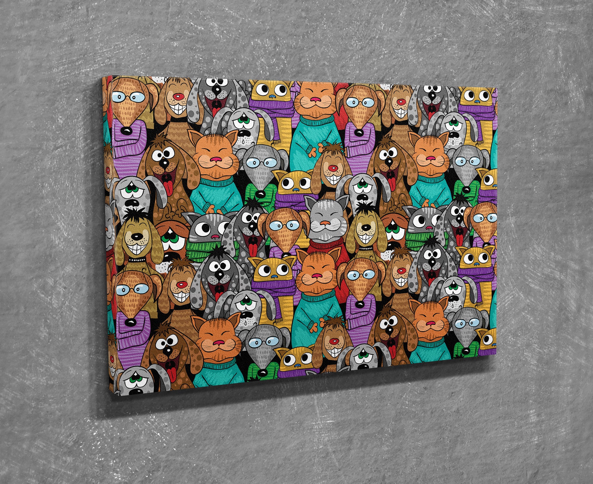 Quadro Decorativo em Tela com Moldura de Madeira - Impressão Digital Multicolor 30x40cm