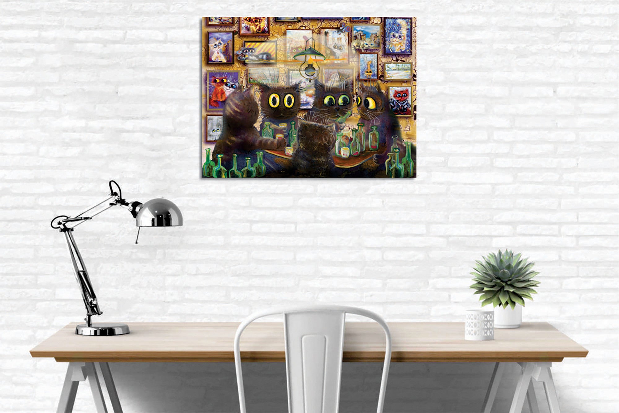 Quadro Decorativo em Tela com Moldura de Madeira - Impressão Digital Multicolor 30x40cm