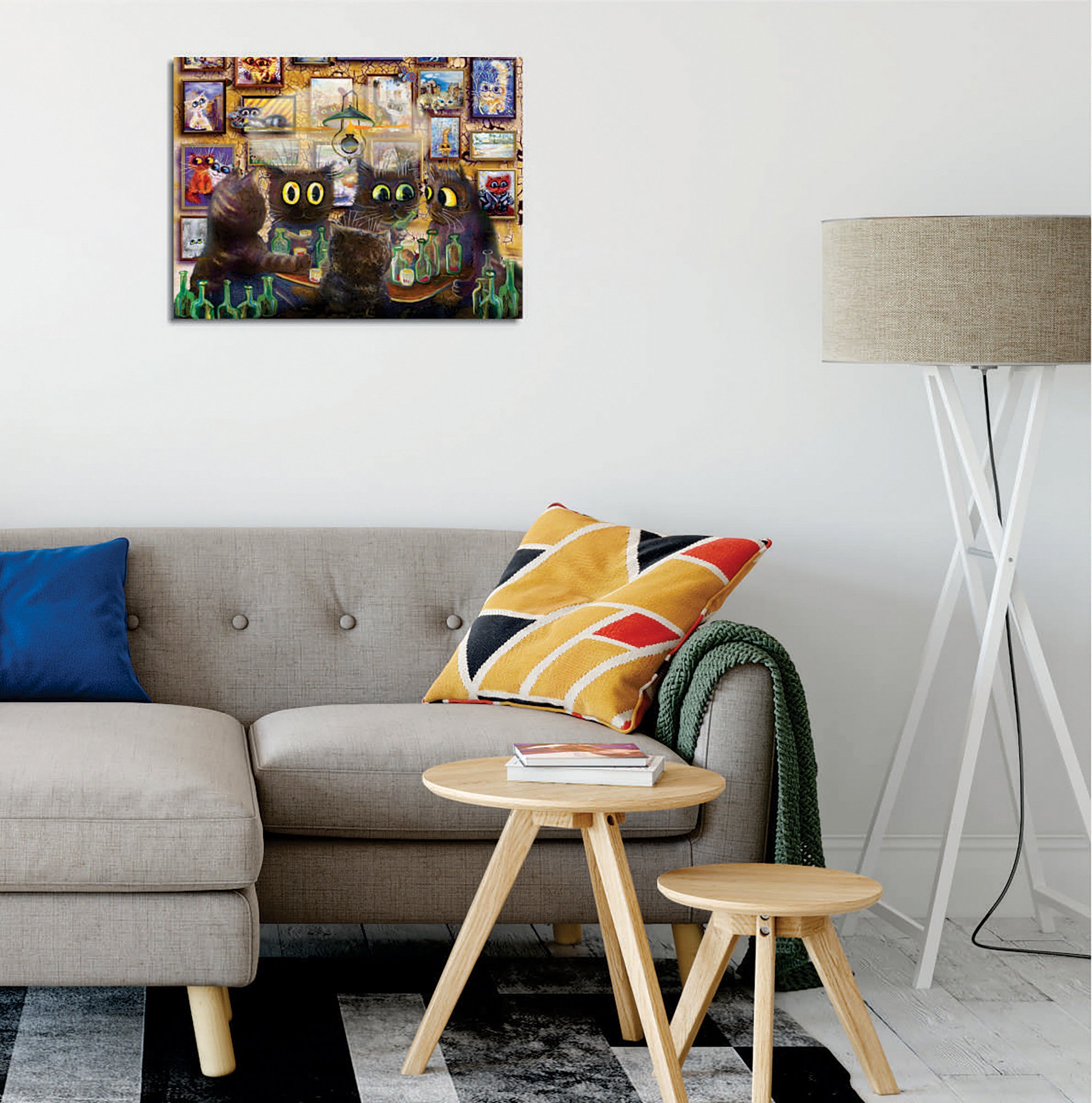 Quadro Decorativo em Tela com Moldura de Madeira - Impressão Digital Multicolor 30x40cm