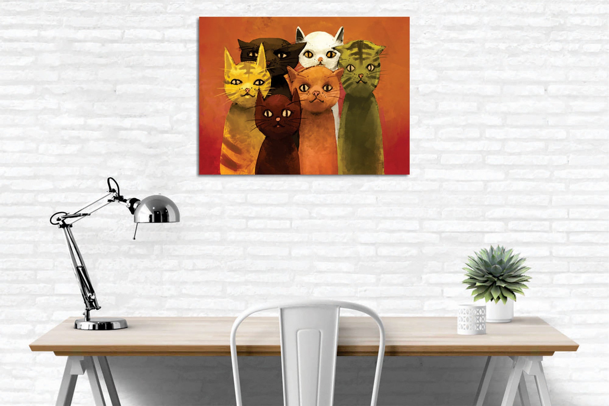 Quadro Decorativo em Tela com Moldura de Madeira - Impressão Digital Multicolor 30x40cm