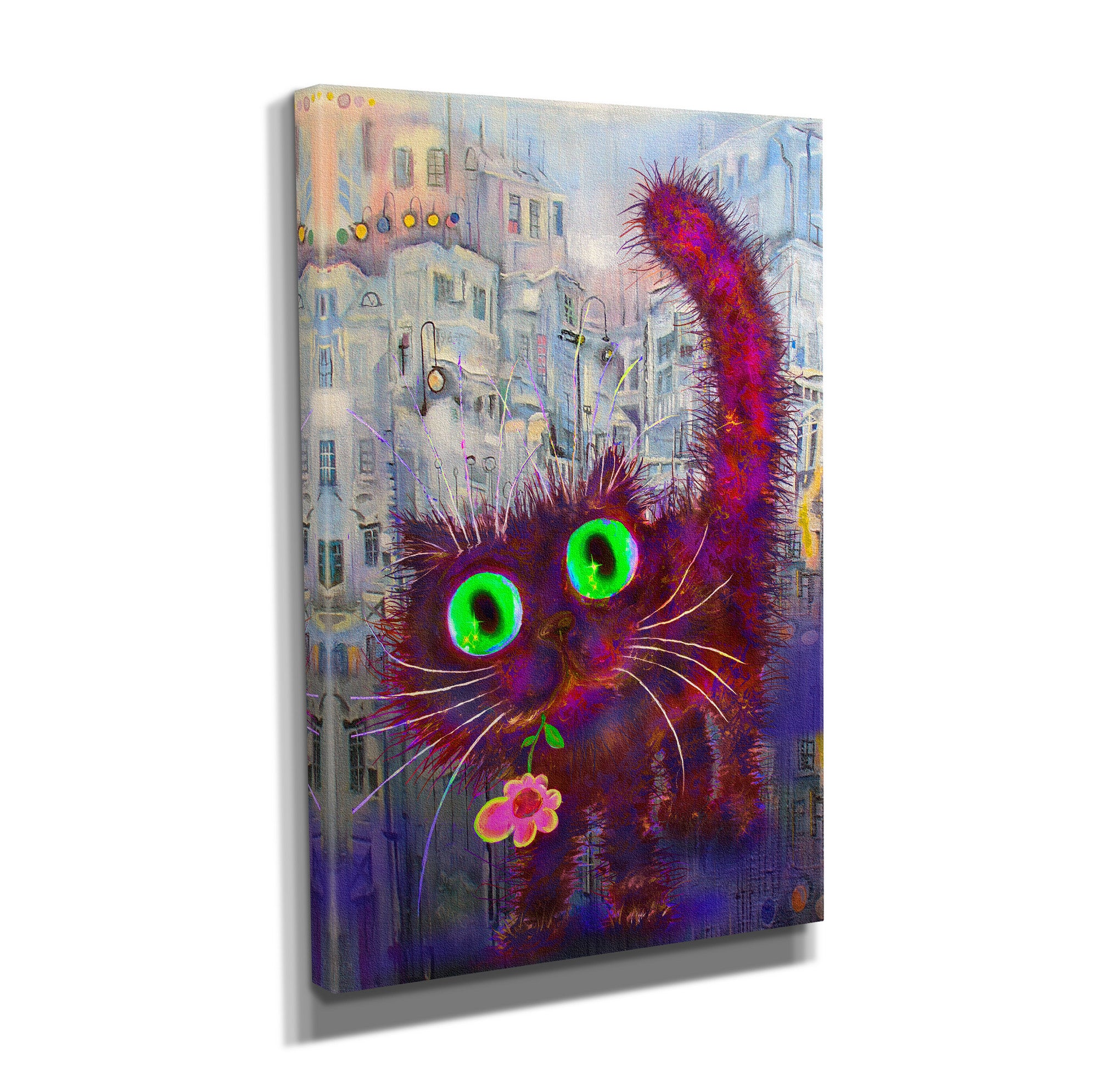 Quadro Decorativo em Tela com Moldura de Madeira - Impressão Digital Multicolor 30x40cm