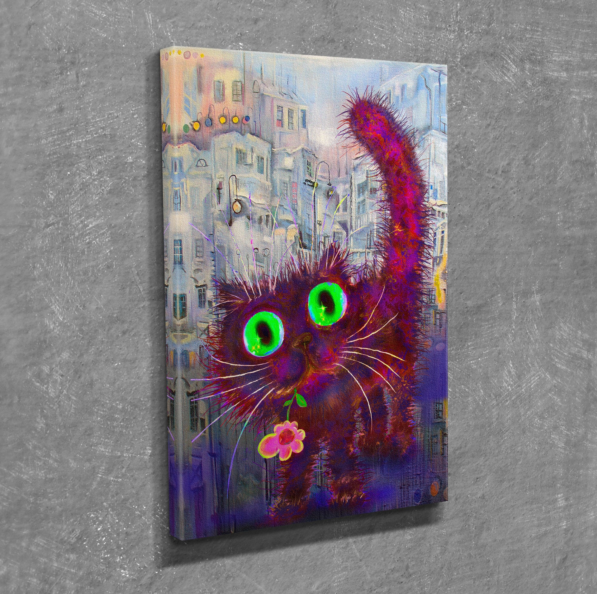 Quadro Decorativo em Tela com Moldura de Madeira - Impressão Digital Multicolor 30x40cm