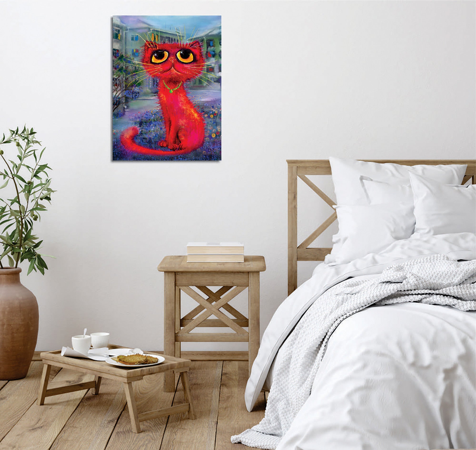 Quadro Decorativo em Tela com Moldura de Madeira - Impressão Digital Multicolor 30x40cm