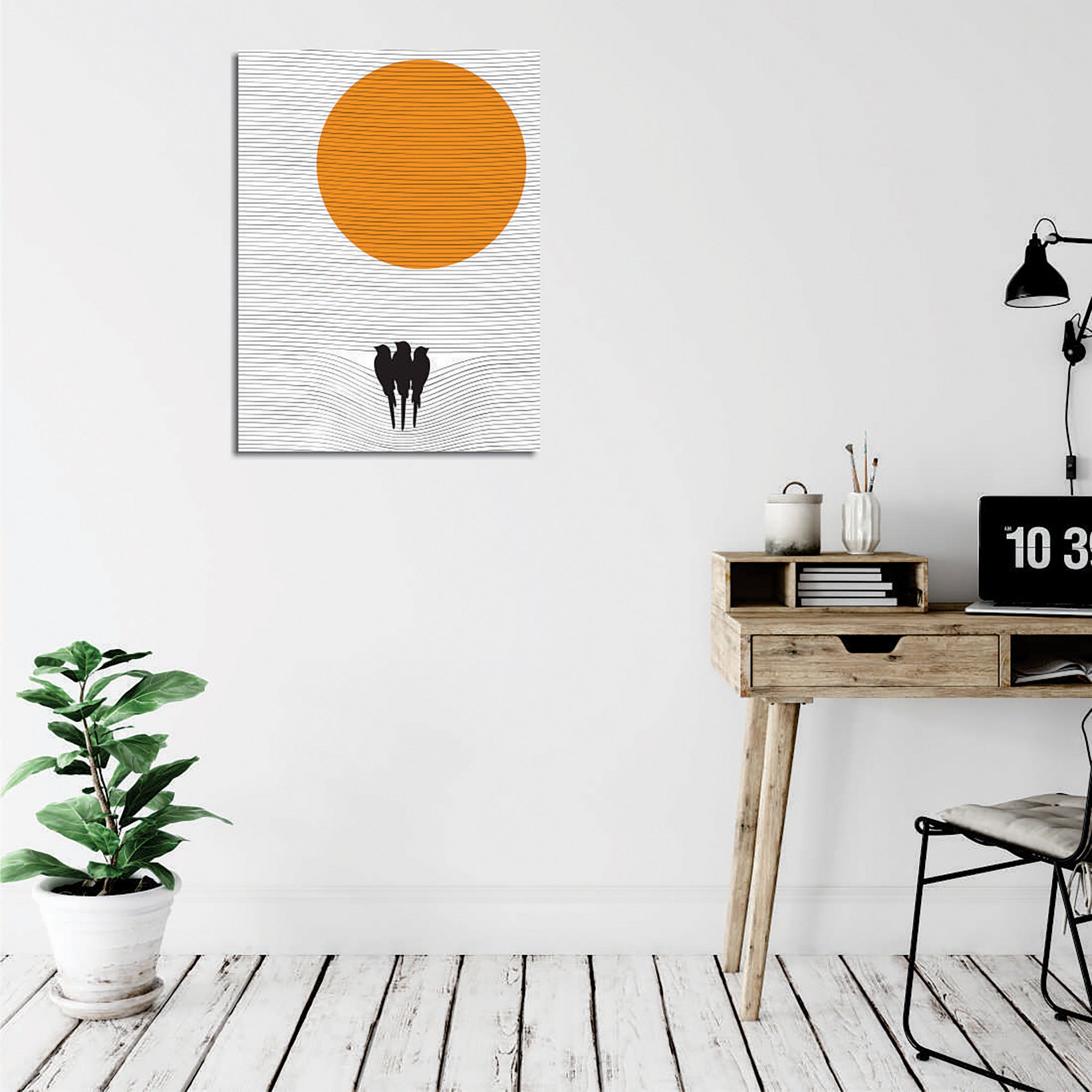 Quadro Decorativo em Tela com Moldura de Madeira - Impressão Digital Multicolor 30x40cm