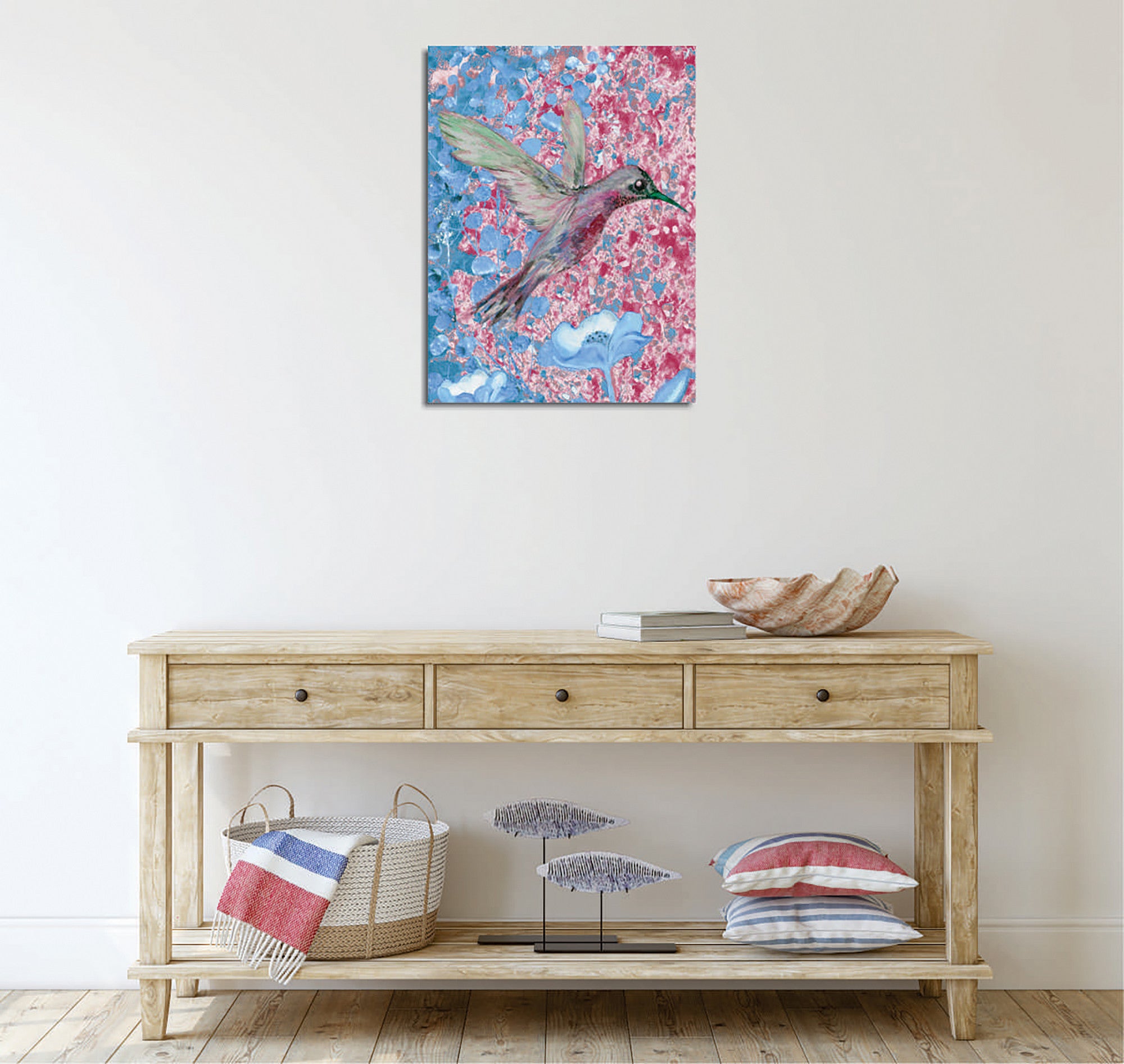 Quadro Decorativo em Tela com Moldura de Madeira - Impressão Digital Multicolor 30x40cm