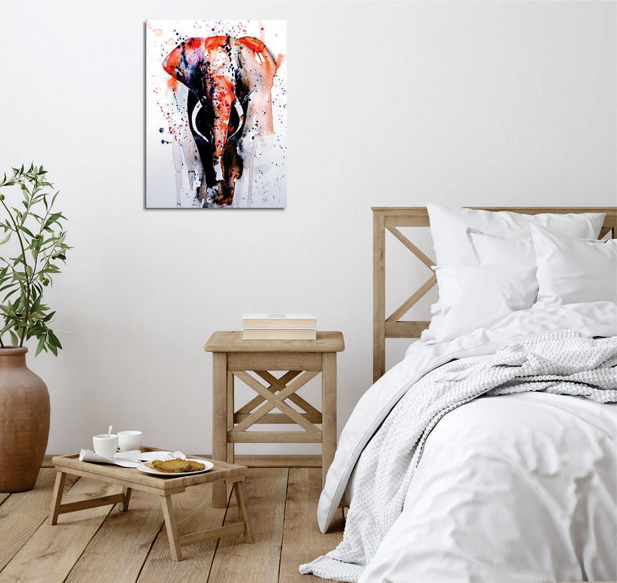 Quadro Decorativo em Tela com Moldura de Madeira - Impressão Digital Multicolor 30x40cm