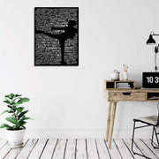 Quadro Decorativo em Tela com Moldura de Madeira - Impressão Digital Multicolor 30x40cm