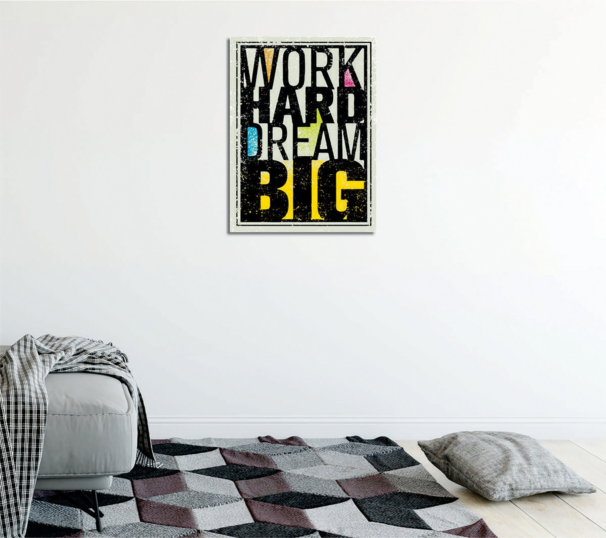 Quadro Decorativo em Tela com Moldura de Madeira - Impressão Digital Multicolor 30x40cm