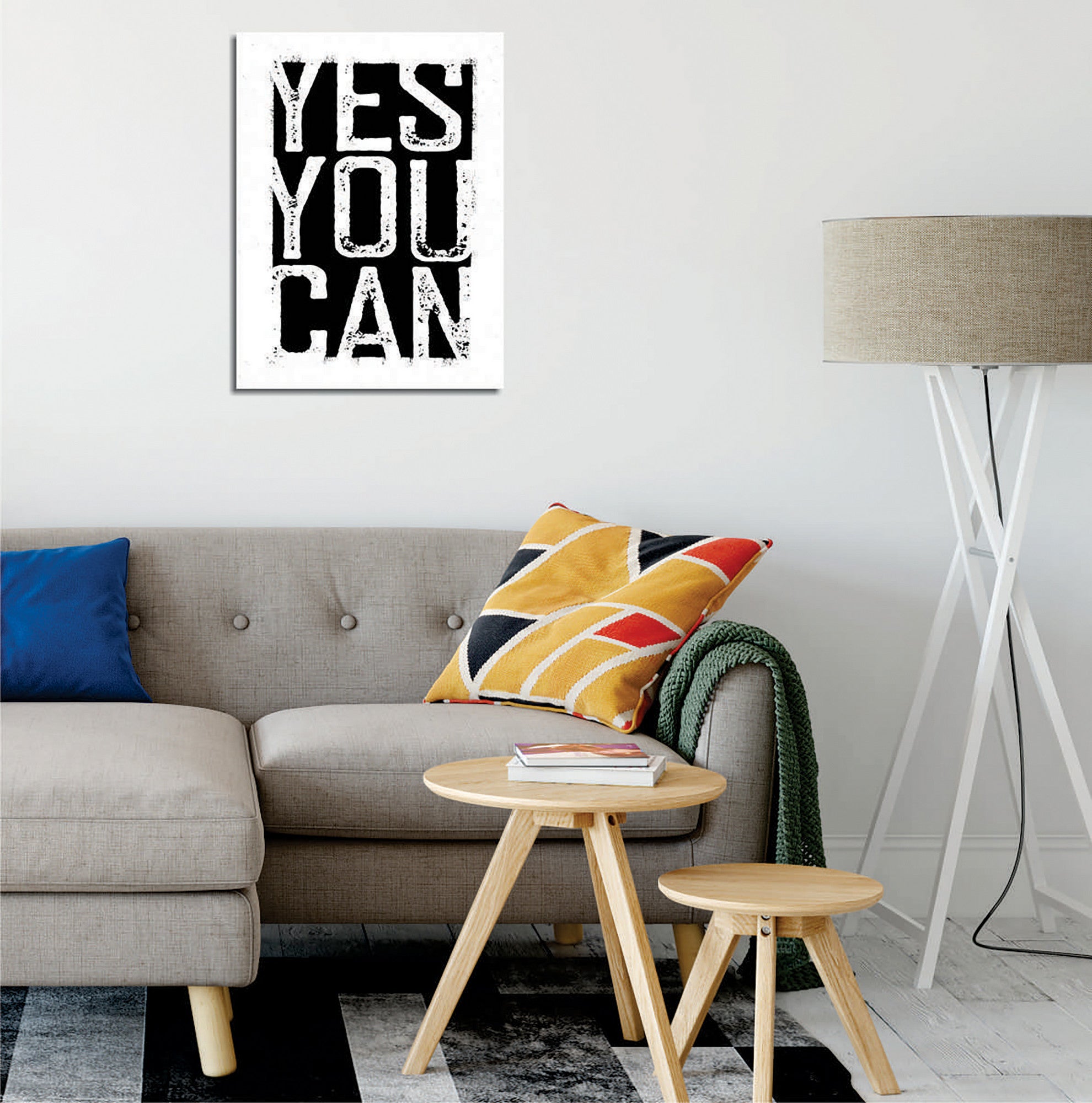 Quadro Decorativo em Tela com Moldura de Madeira - Impressão Digital Multicolor 30x40cm