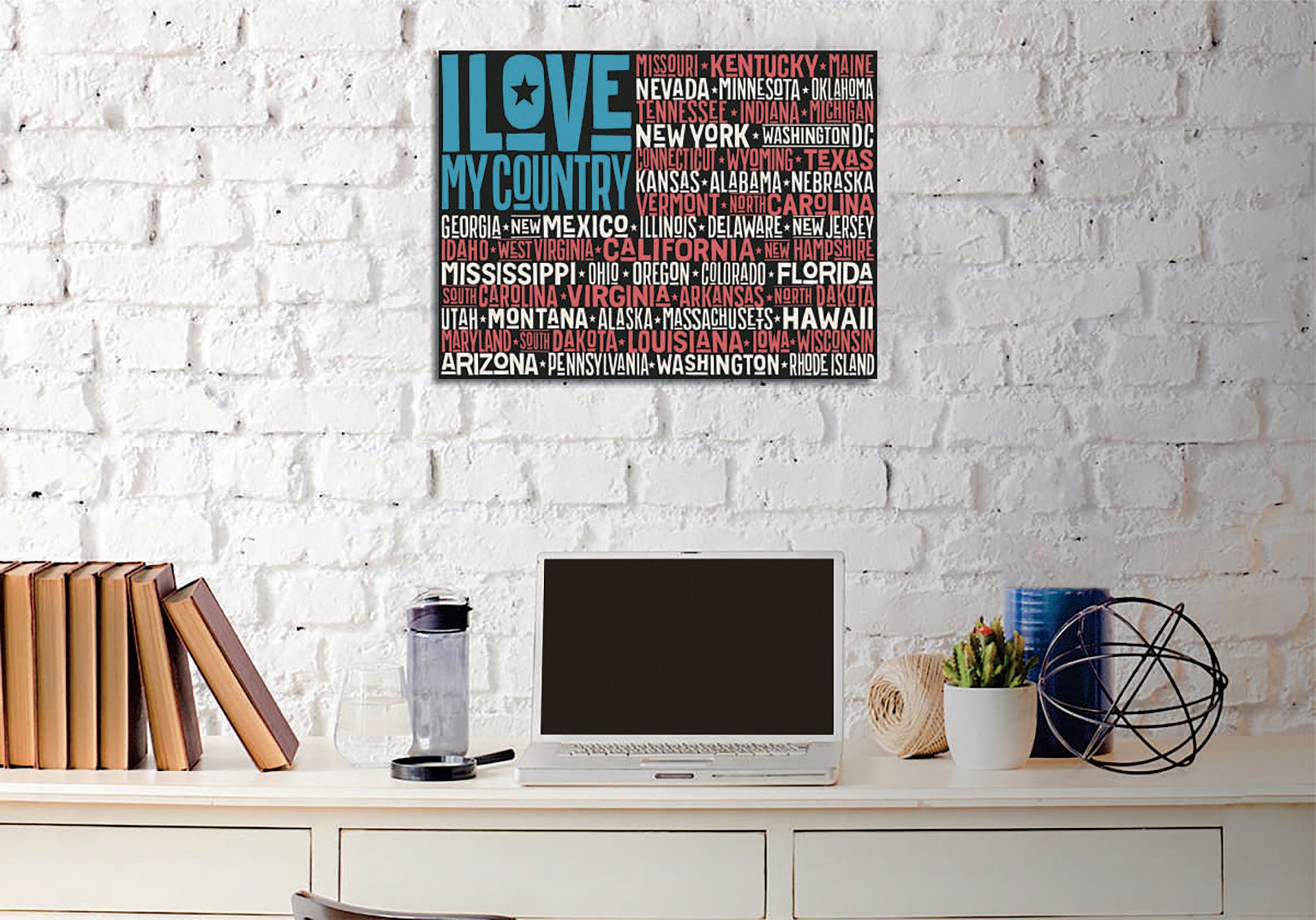 Quadro Decorativo em Tela com Moldura de Madeira - Impressão Digital Multicolor 30x40cm