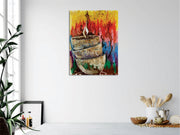 Quadro Decorativo em Tela com Moldura de Madeira - Impressão Digital Multicolor 30x40cm