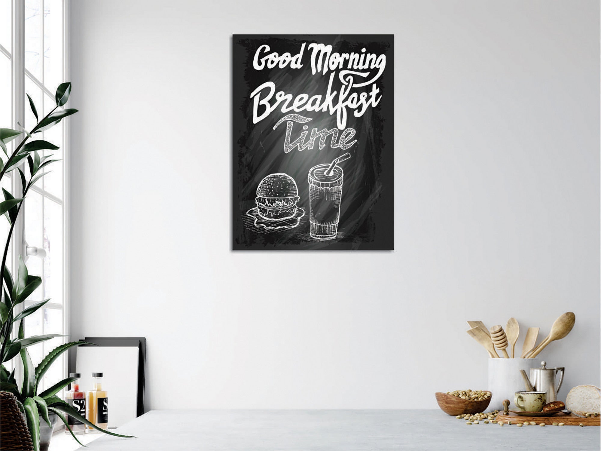 Quadro Decorativo em Tela com Moldura de Madeira - Impressão Digital Multicolor 30x40cm