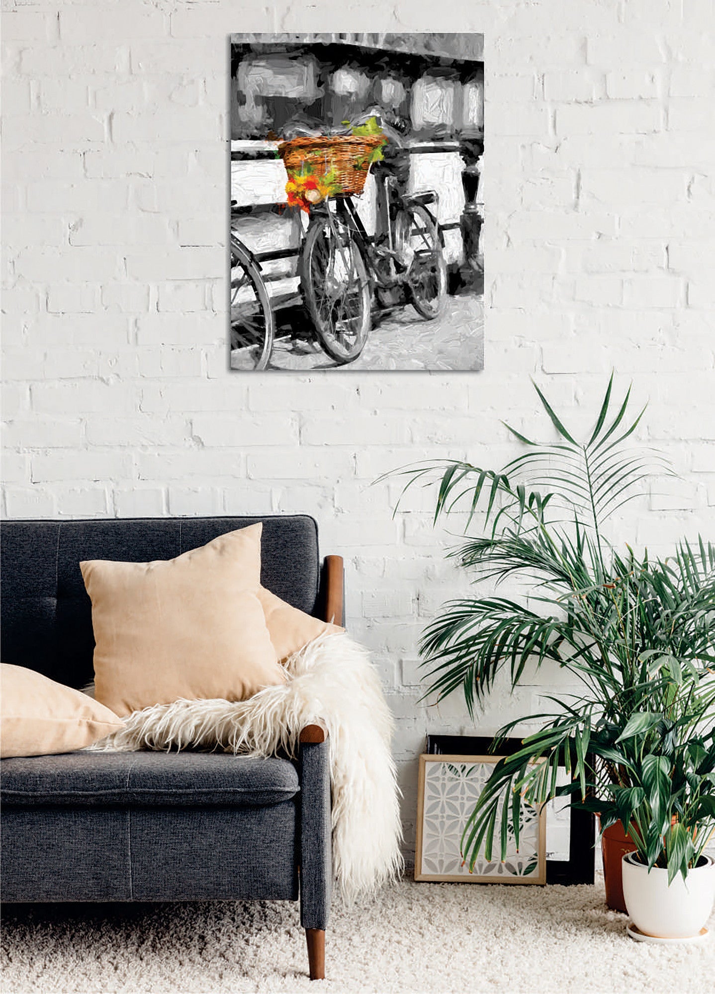 Quadro Decorativo em Tela com Moldura de Madeira - Impressão Digital Multicolor 30x40cm