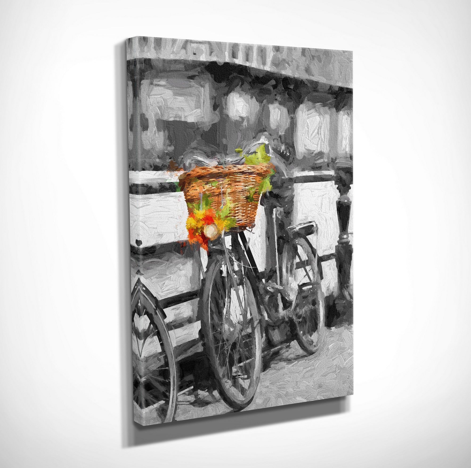 Quadro Decorativo em Tela com Moldura de Madeira - Impressão Digital Multicolor 30x40cm