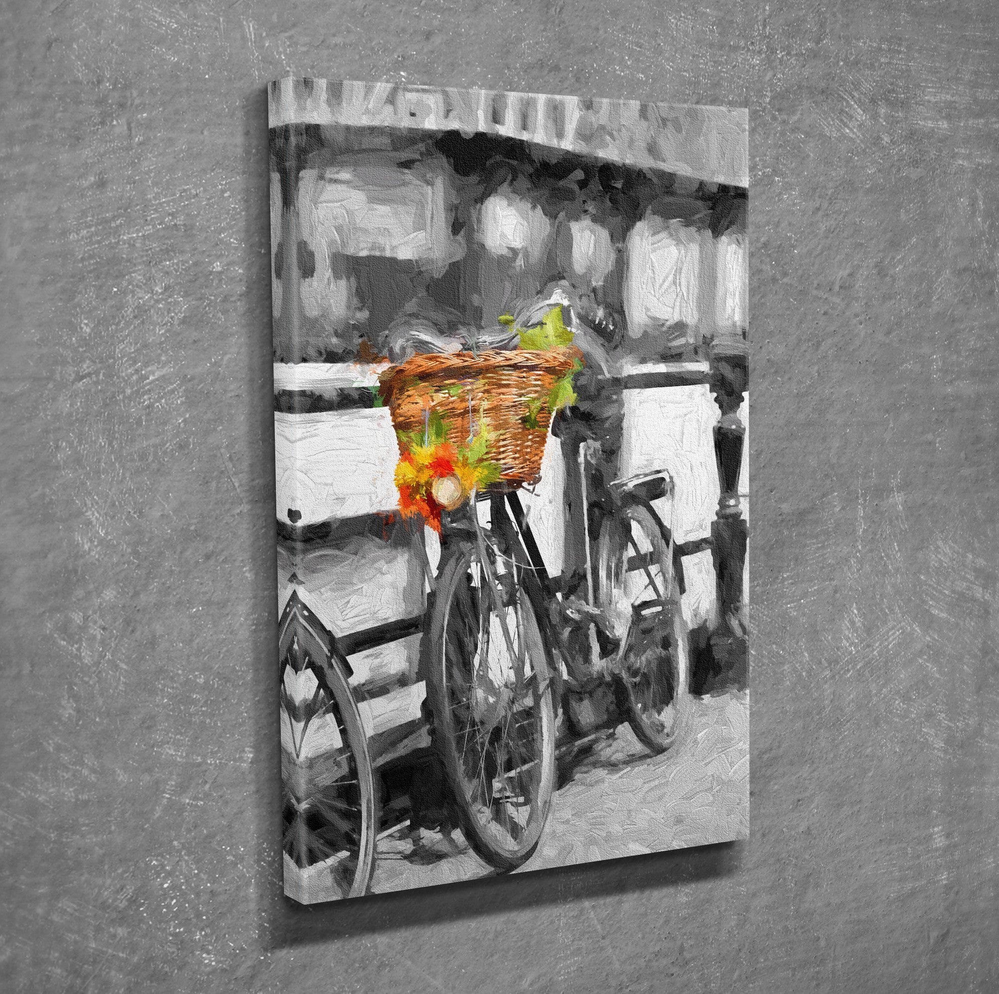 Quadro Decorativo em Tela com Moldura de Madeira - Impressão Digital Multicolor 30x40cm