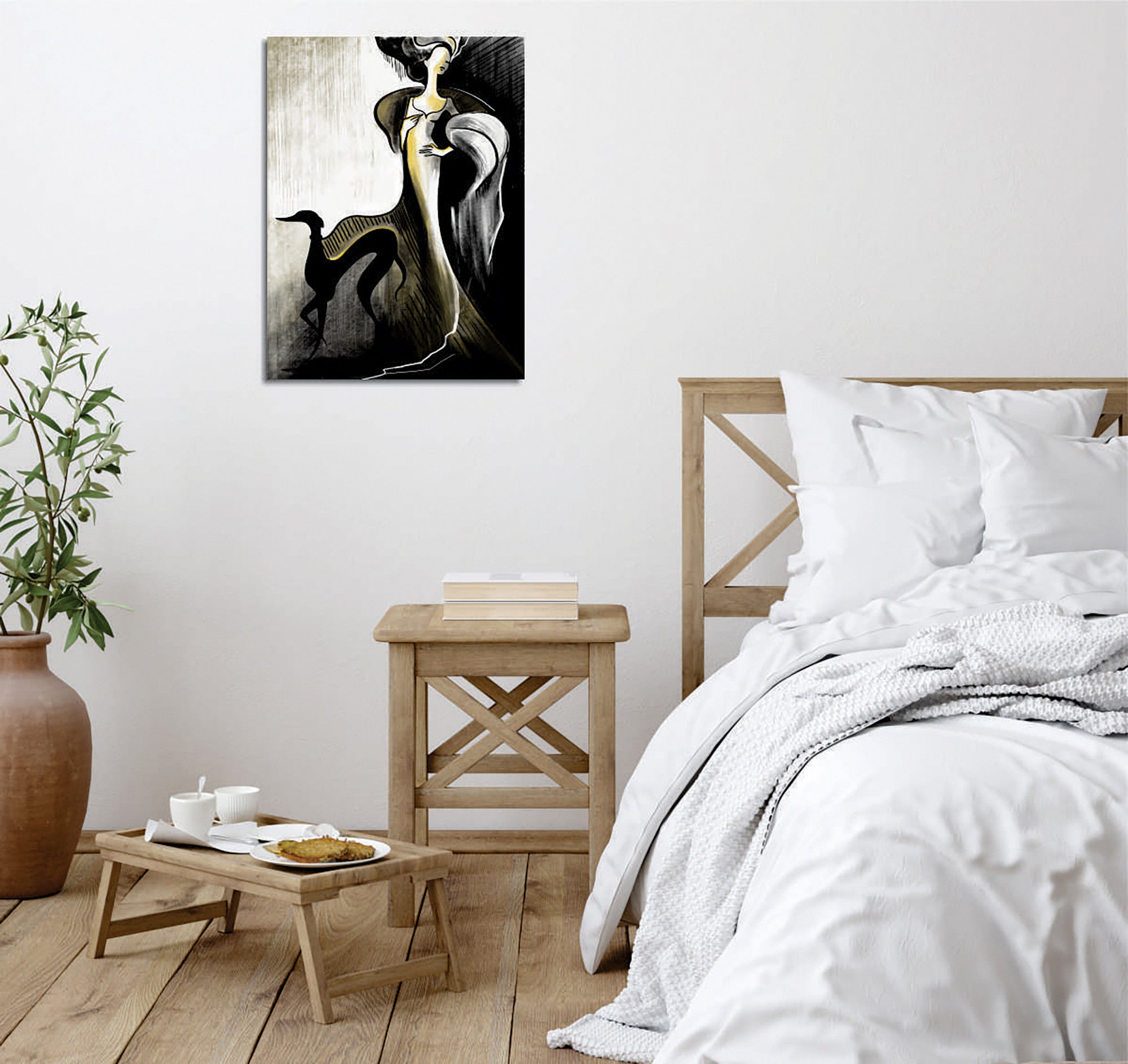 Quadro Decorativo em Tela com Moldura de Madeira - Impressão Digital Multicolor 30x40cm