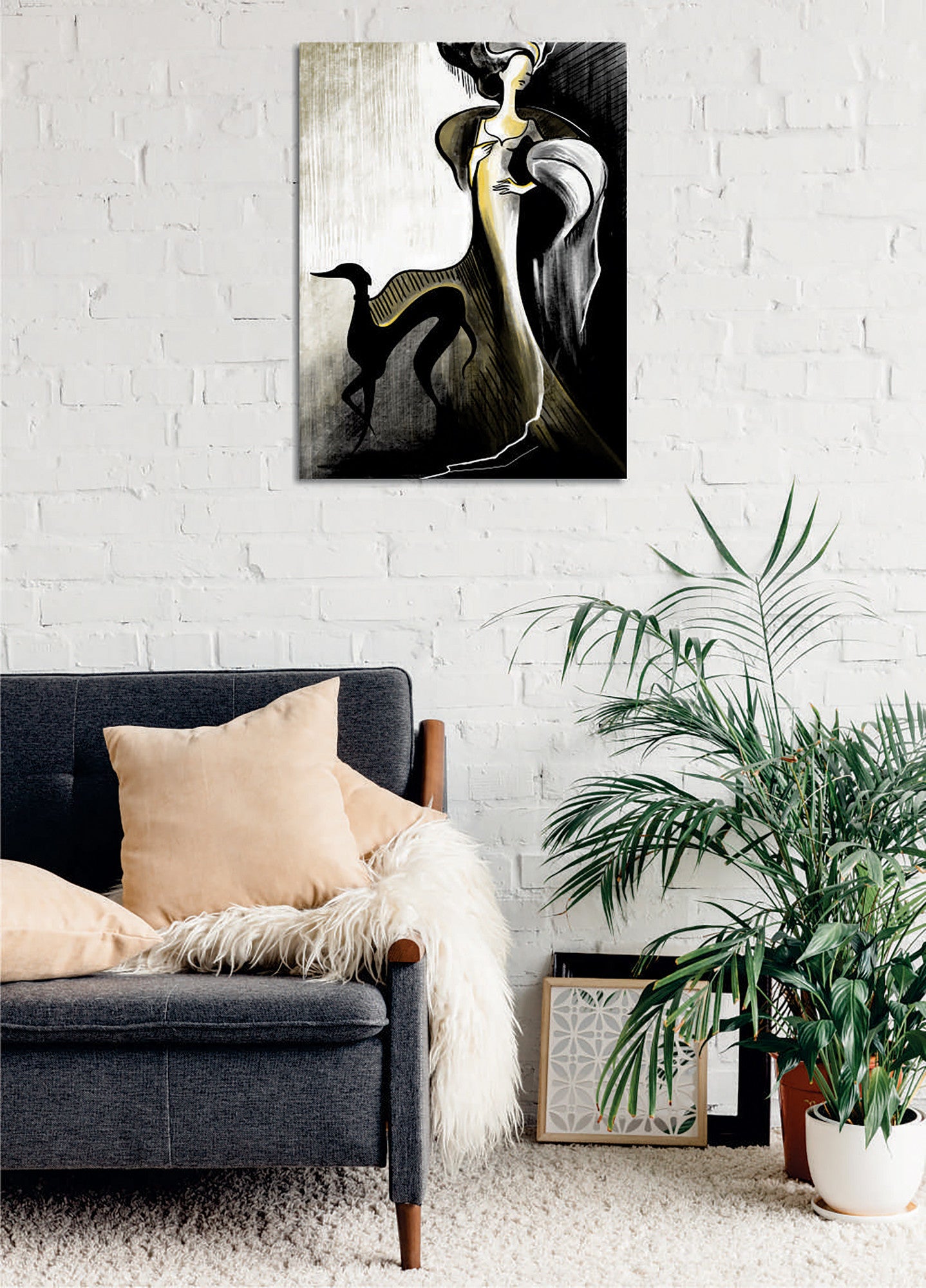 Quadro Decorativo em Tela com Moldura de Madeira - Impressão Digital Multicolor 30x40cm