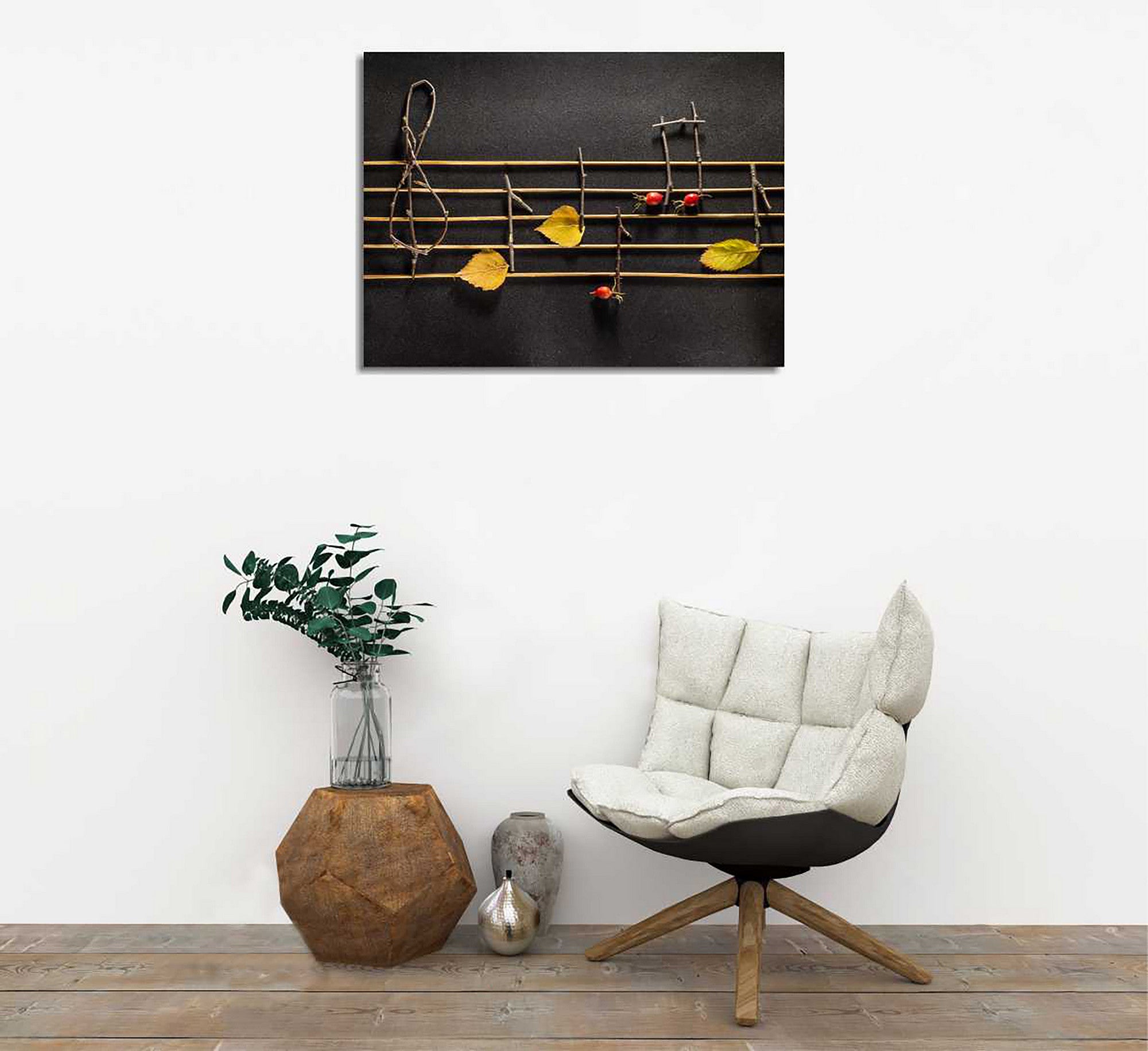 Quadro Decorativo em Tela com Moldura de Madeira - Impressão Digital Multicolor 30x40cm