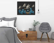 Quadro Decorativo em Tela com Moldura de Madeira - Impressão Digital Multicolor 30x40cm