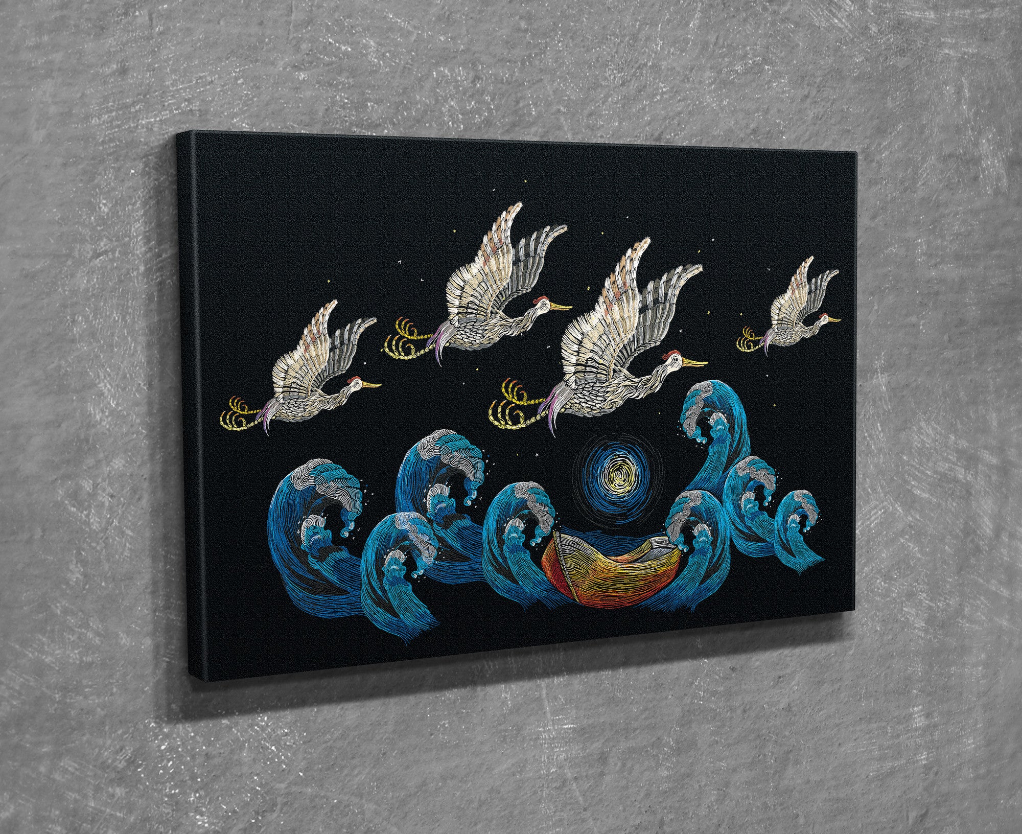 Quadro Decorativo em Tela com Moldura de Madeira - Impressão Digital Multicolor 30x40cm