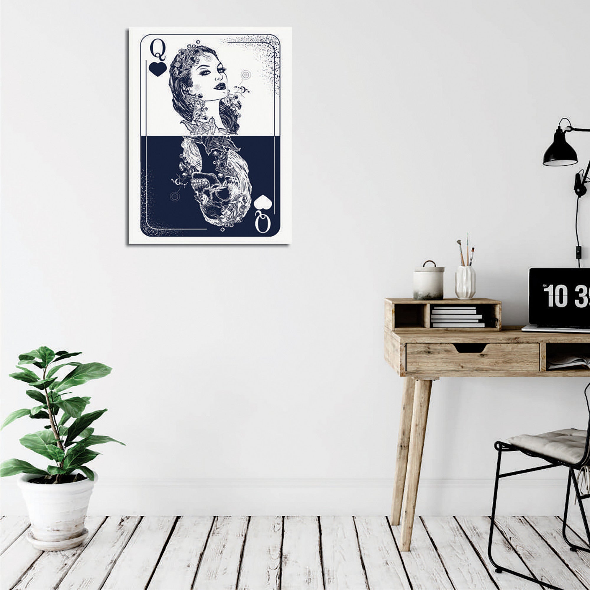 Quadro Decorativo em Tela com Moldura de Madeira - Impressão Digital Multicolor 30x40cm