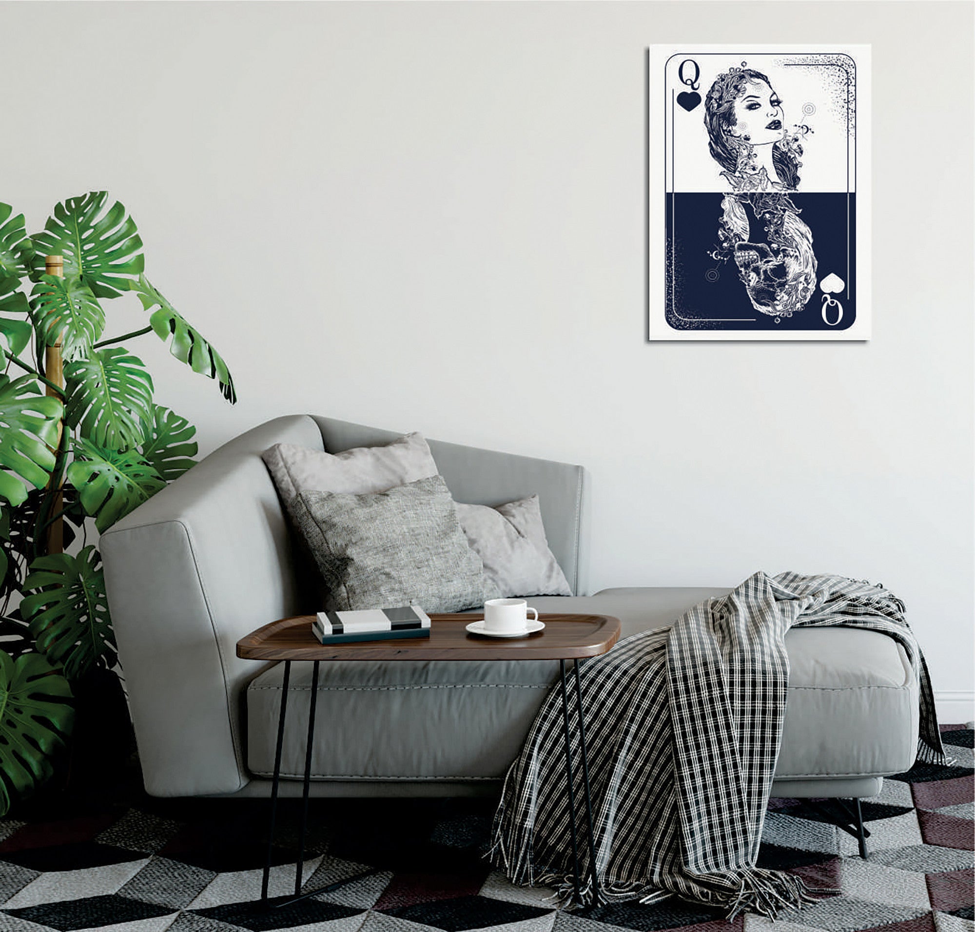 Quadro Decorativo em Tela com Moldura de Madeira - Impressão Digital Multicolor 30x40cm