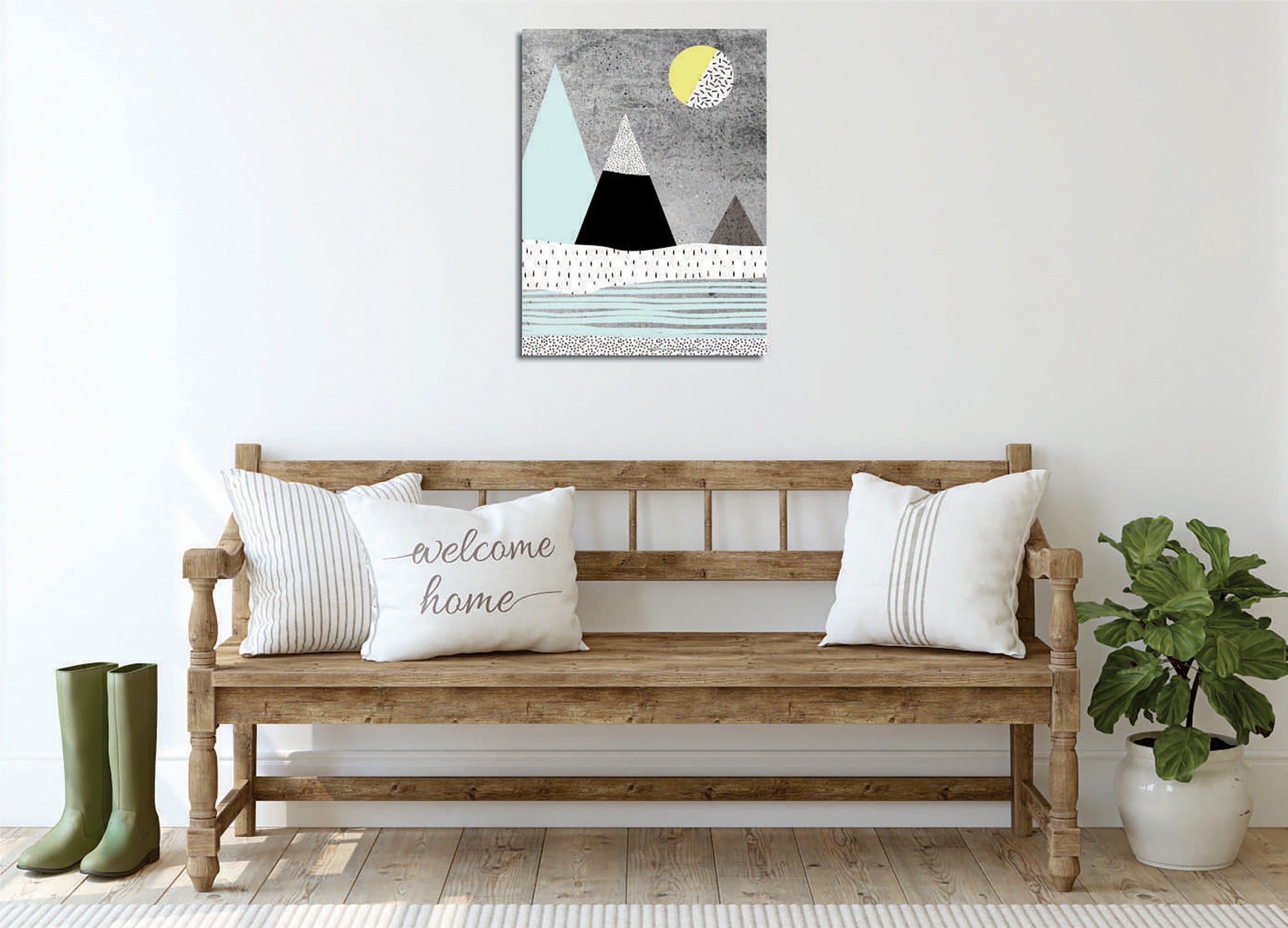 Quadro Decorativo em Tela com Moldura de Madeira - Impressão Digital Multicolor 30x40cm