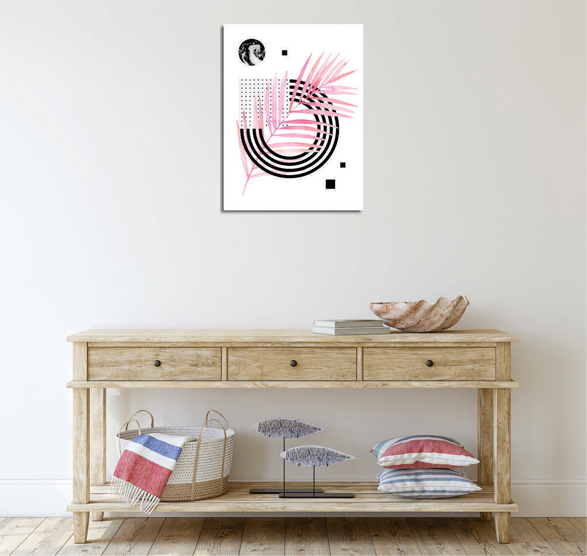 Quadro Decorativo em Tela com Moldura de Madeira - Impressão Digital Multicolor 30x40cm