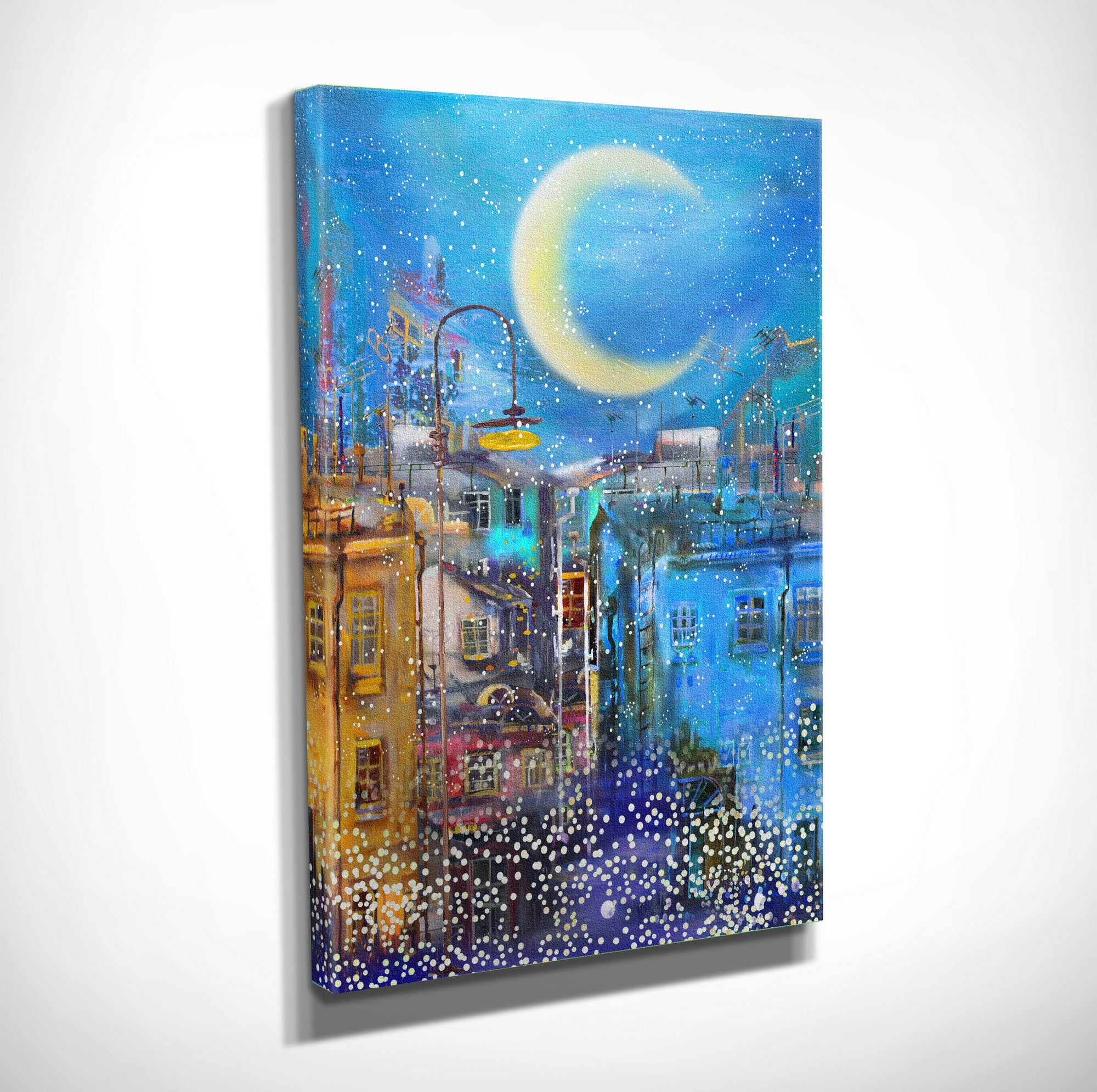 Quadro Decorativo em Tela com Moldura de Madeira - Impressão Digital Multicolor 30x40cm